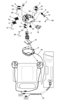 Console joystick droite, assemblage 9992866