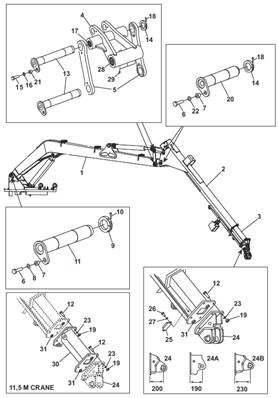 Grue 250/260 11,5m, assemblage 99929171