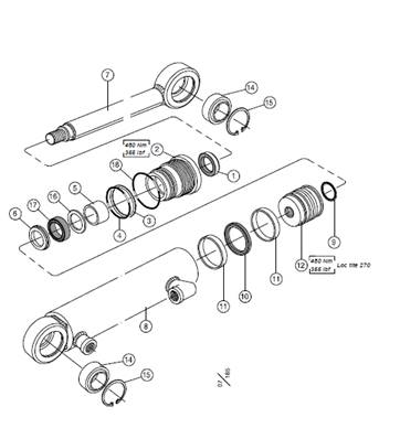 Vérin de bras  de rouleaux LM999032