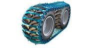 Paire de tracks avec oreille EX 26mm 710-26.5 pour votre abatteuse ou porteur fo