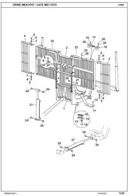 Grille amovible hydraulique, montage 1700127