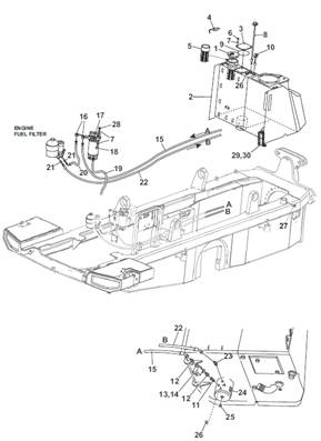 Réservoir carburant, montage 9902900-9903250