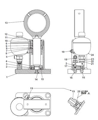 Vérin inclinaison cabine, assemblage 9904904