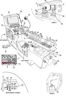 Console latérale cabine, assemblage 9992096