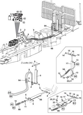 Grille amovible, conduites hydrauliques 9992535