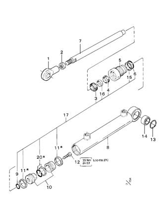 Vérin de roulette de mesurage LM999035