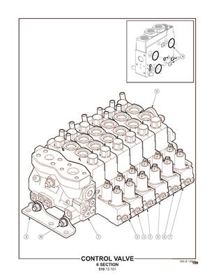 Distributeur hydraulique principal 6 fonctions 51013101