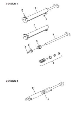 Vérin hydraulique grille, assemblage 9901625-6691