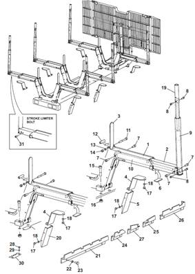 Berces hydrauliques, montage 9991437