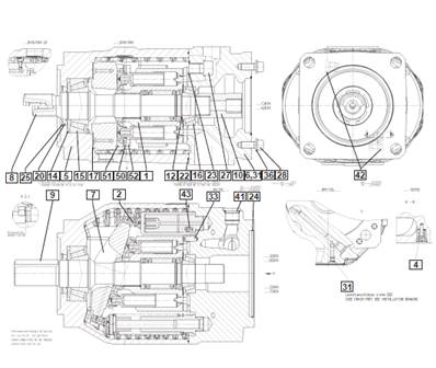 Pompe hydraulique grue, carter 9992088