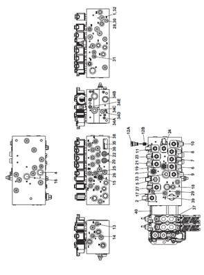 Distributeur hydraulique principal, assemblage 9992364