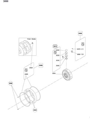 Moteur rotation tourelle, assemblage 9993005