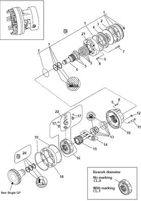 Moteur d'avancement avant MSE08, montage 9900055