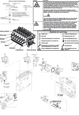 Distributeur hydraulique grue K220, assemblage 9991014