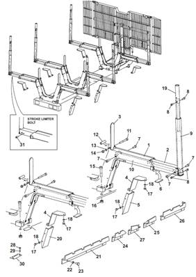 Berces hydrauliques, montage 9991446