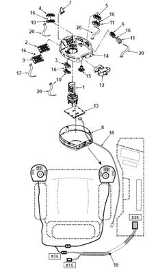 Console joystick droite, assemblage 9991788