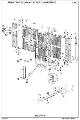 Grille amovible hydraulique, montage 1700153