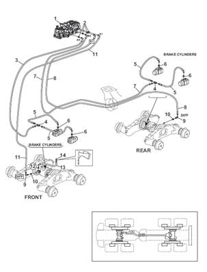 Bogie, conduites hydrauliques 9991594