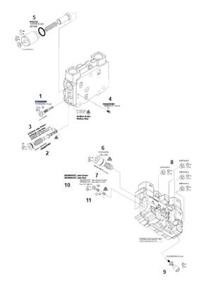 Distributeur hydraulique grue K220, assemblage 9991739