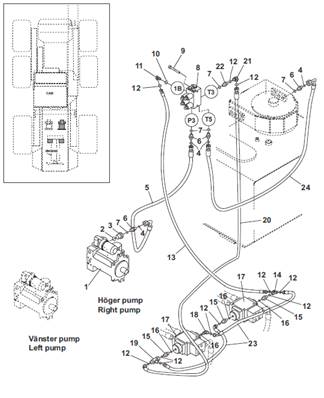 Bogie, conduites hydrauliques 9991880