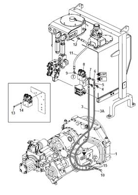 Pompe hydraulique tête abattage, valve de commande 9992066