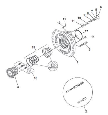 Moteur d'avancement arrière, carter 9992279