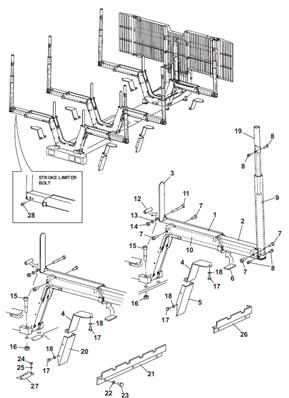 Berces hydrauliques, montage 9992652