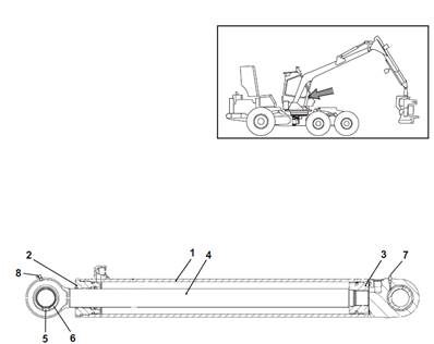 Vérin levage et balancier, assemblage 9992796