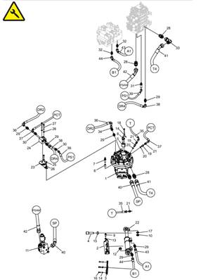 Hydraulique de l'unité de scie 318 F11-19 LM043571