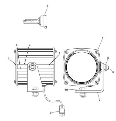 Feux de travail XENON, montage 7014049