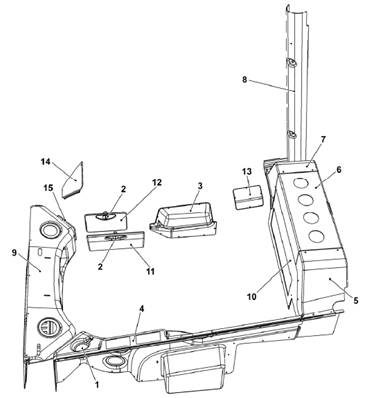 Panneaux intérieurs cabine, assemblage 7017330