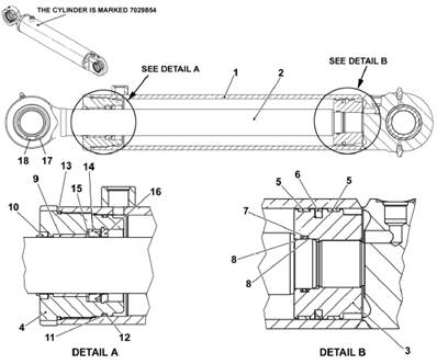 Vérin hydraulique de direction, assemblage 7029854