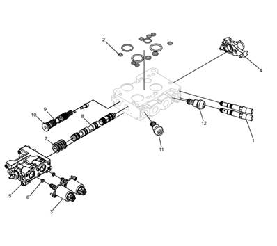 Section hydraulique pour le couteau ébrancheur inférieur LM61411102