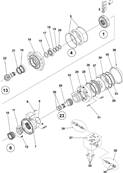 Moteur rotation tourelle, assemblage 7016642S2