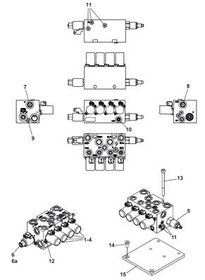 Distributeur hydraulique principal, assemblage 9903728