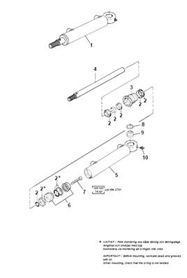 Vérin hydraulique marche-pied, assemblage 9991196