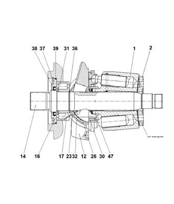 Pompe hydraulique tête abattage, rotation 9991738