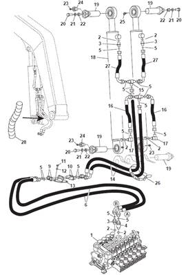 Levage grue, conduites hydrauliques 9992123