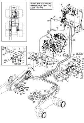 Moteur d'avancement avant MSE08, conduites hydrauliques 9992286