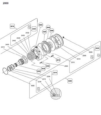 Moteur rotation tourelle, assemblage 99929417