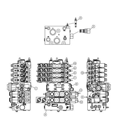 Tranches du distributeur hydraulique principal LM611099