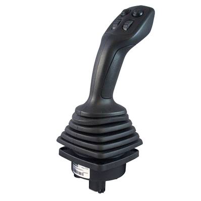 Joystick IQAN-LC5-X05 avec deux boutons et deux roulettes proportionnelles