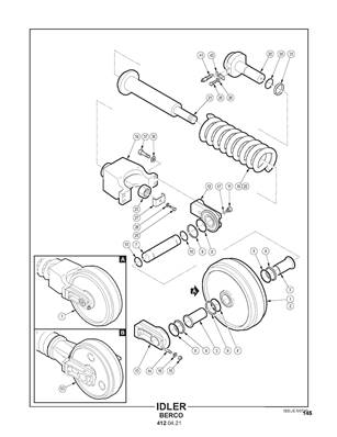 Assemblage des chenilles BERCO, système de tension 4120421