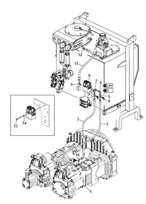 Pompe hydraulique tête abattage, valve de commande 9991722