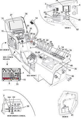 Console latérale cabine, assemblage 9991753