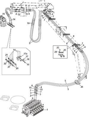 Rotator, conduites hydrauliques 9992802