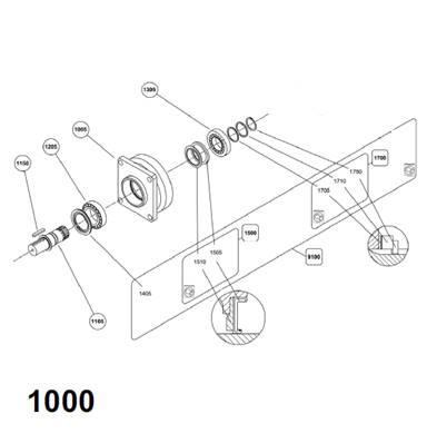 Moteur rotation tourelle POCLAIN, assemblage 99929460