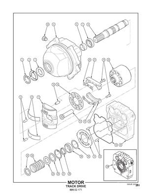 Assemblage des chenilles, moteur d'avancement 50502171