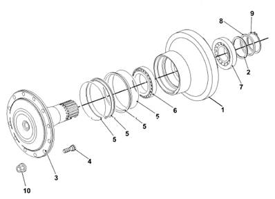 Moteur d'avancement arrière, roulement 7031005