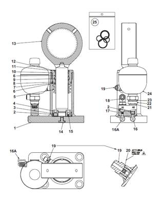 Vérin suspension cabine, assemblage 9906603